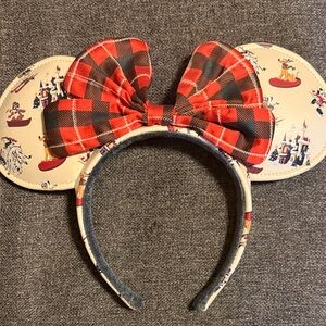 Disney Red and Black Plaid Minnie Mouse Ears